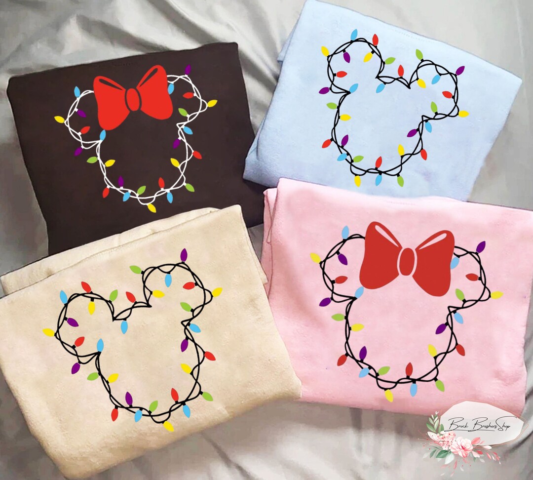 Mickey Christmas Lights Sweatshirt Mickey Christmas Hoodie Etsy