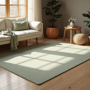 Hand Tufted Rug Sage GREEN Wool Area Rug For Livingroom Bedroom Kitchen Nursery Entryway Office 5x8 6x9 8X10 9X12 10X14 Custom Rug
