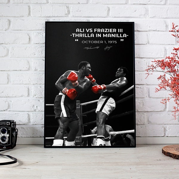 Muhammad Ali vs. Joe Frazier lll, Boxing Poster, Boxing Art Work, Boxing Gift, Sports Poster, Sports Poster, Sports Art Work