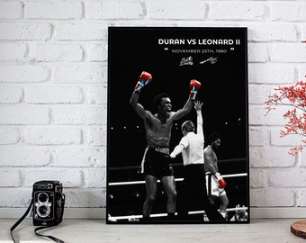 ロベルト・デュランのサイン入り16x20写真 vs シュガー・レイ