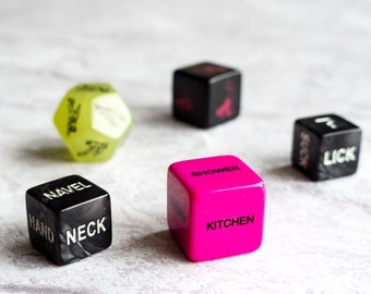 Pack of 5 Sex Dice, Kinky Toy, Funny Adult Game, Sex Positions Game, Bedroom Game, Couples Gift, Inappropriate Gift, Bachelor Naughty Gifts
