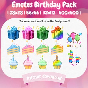 14 Twitch Emote Pack - Joyeux anniversaire - Anniversaire - Joyeux anniversaire - Célébration
