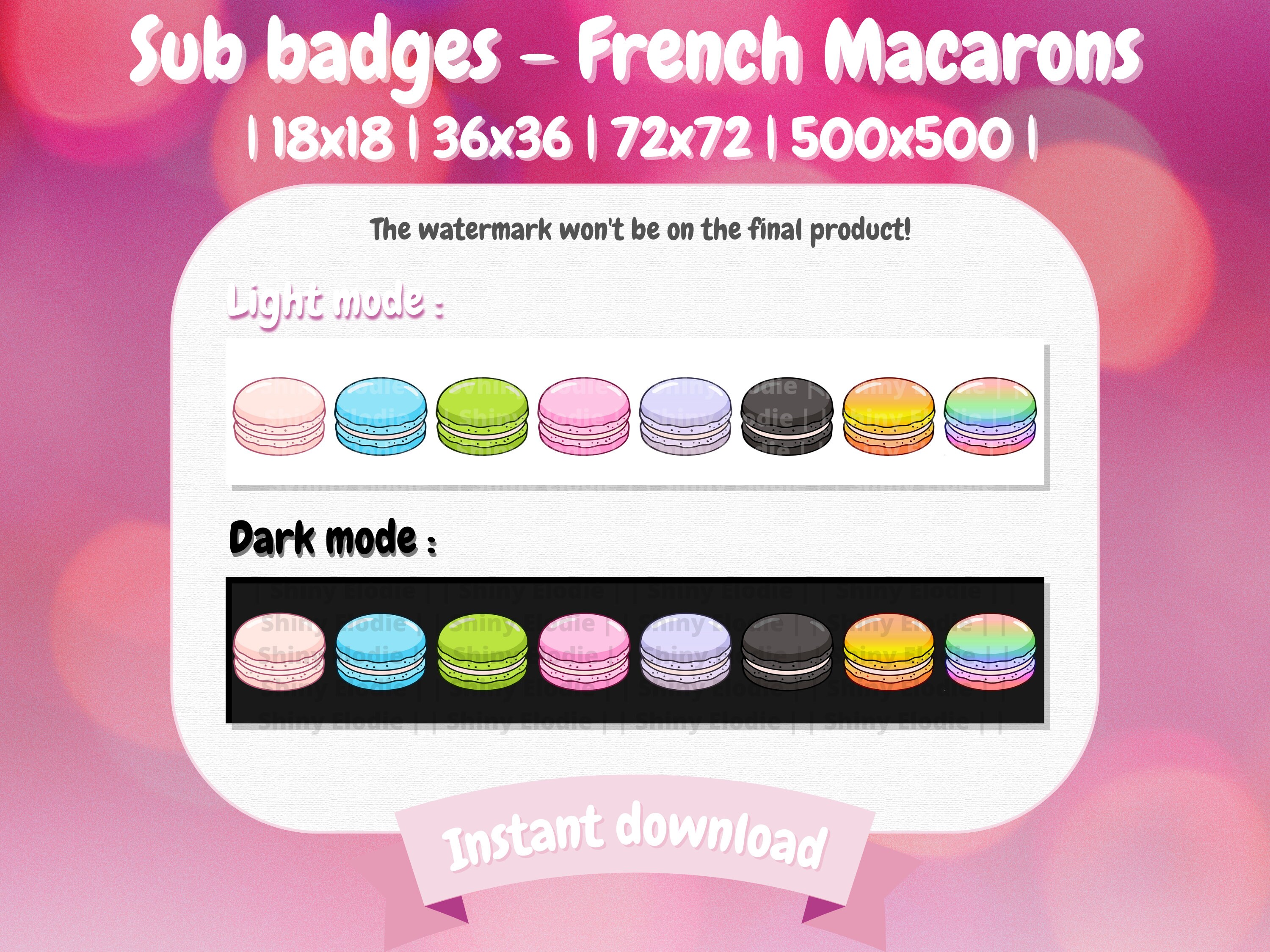 8 Twitch Sub Badges French Macarons Twitch Discord Streaming Cute Bit ...