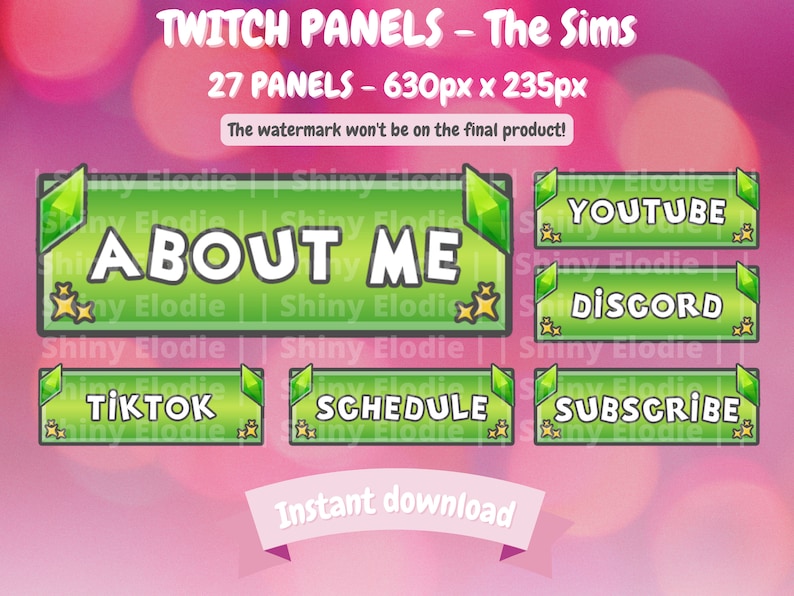 Twitch Panels - the Sims | Twitch Panels Set | Twitch Panels Bundle ...
