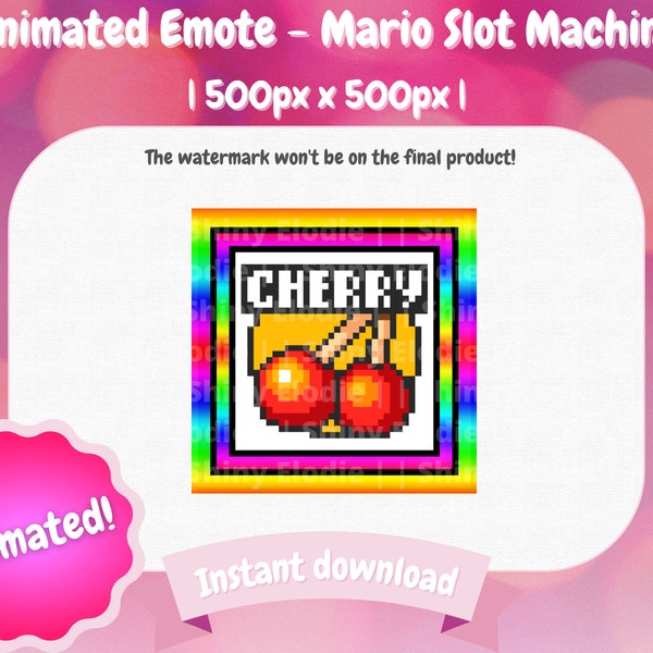 Twitch Animated Emote - Mario Slot Machine | Cute | Mario | Discord | Twitch | Streaming | Pixel art