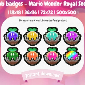 8 badge sub Twitch - Mario Wonder Royal Seed / Badge Twitch / Bit Twitch / Badge sub carini