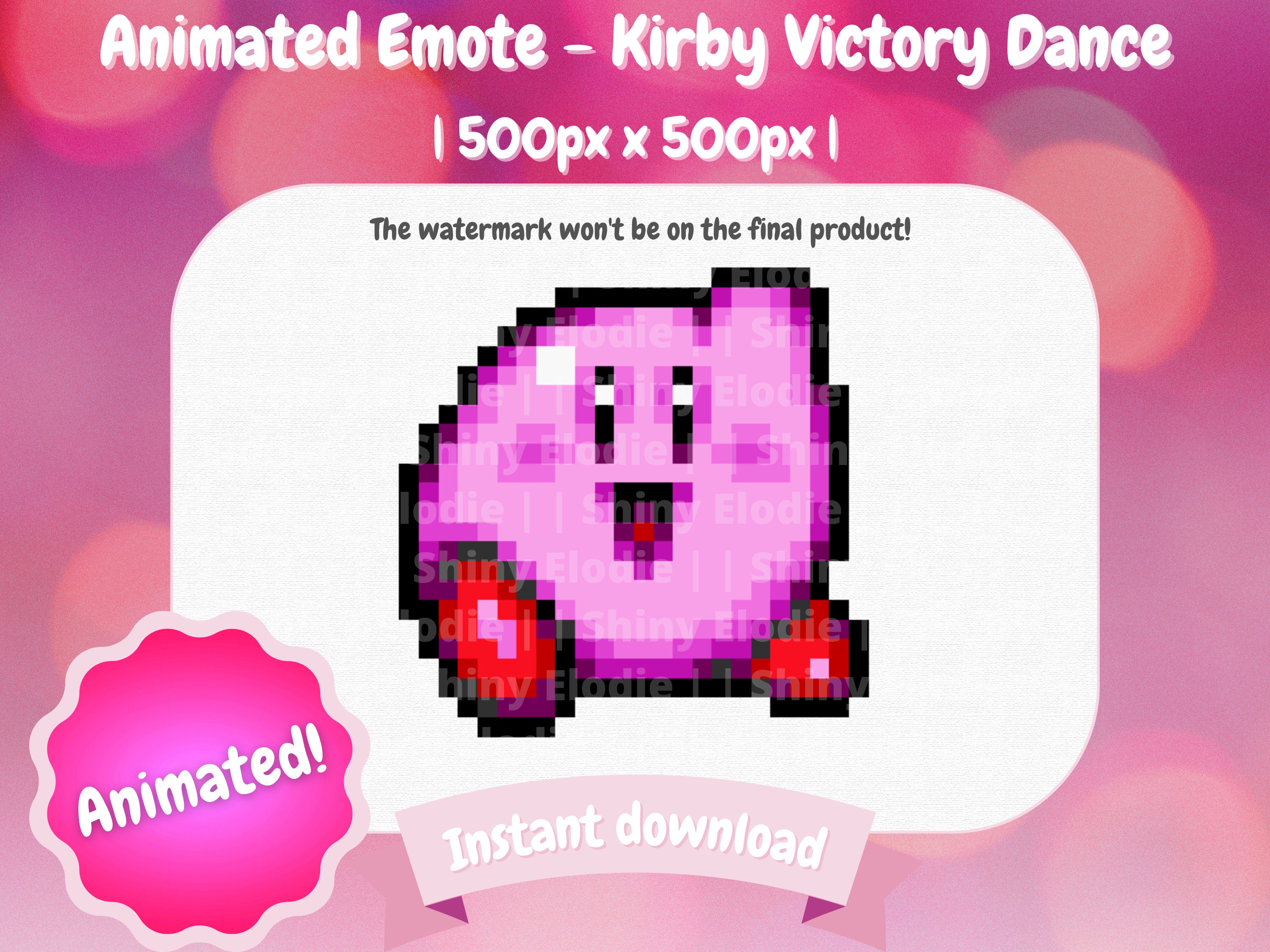 Twitch Animated Emote - Kirby Victory Dance | Twitch | Discord | Streaming | GIF