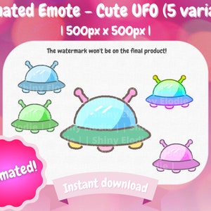 Twitch Animated Emote - Cute UFO | Cute | Rainbow | Alien | Discord | Twitch | Streaming