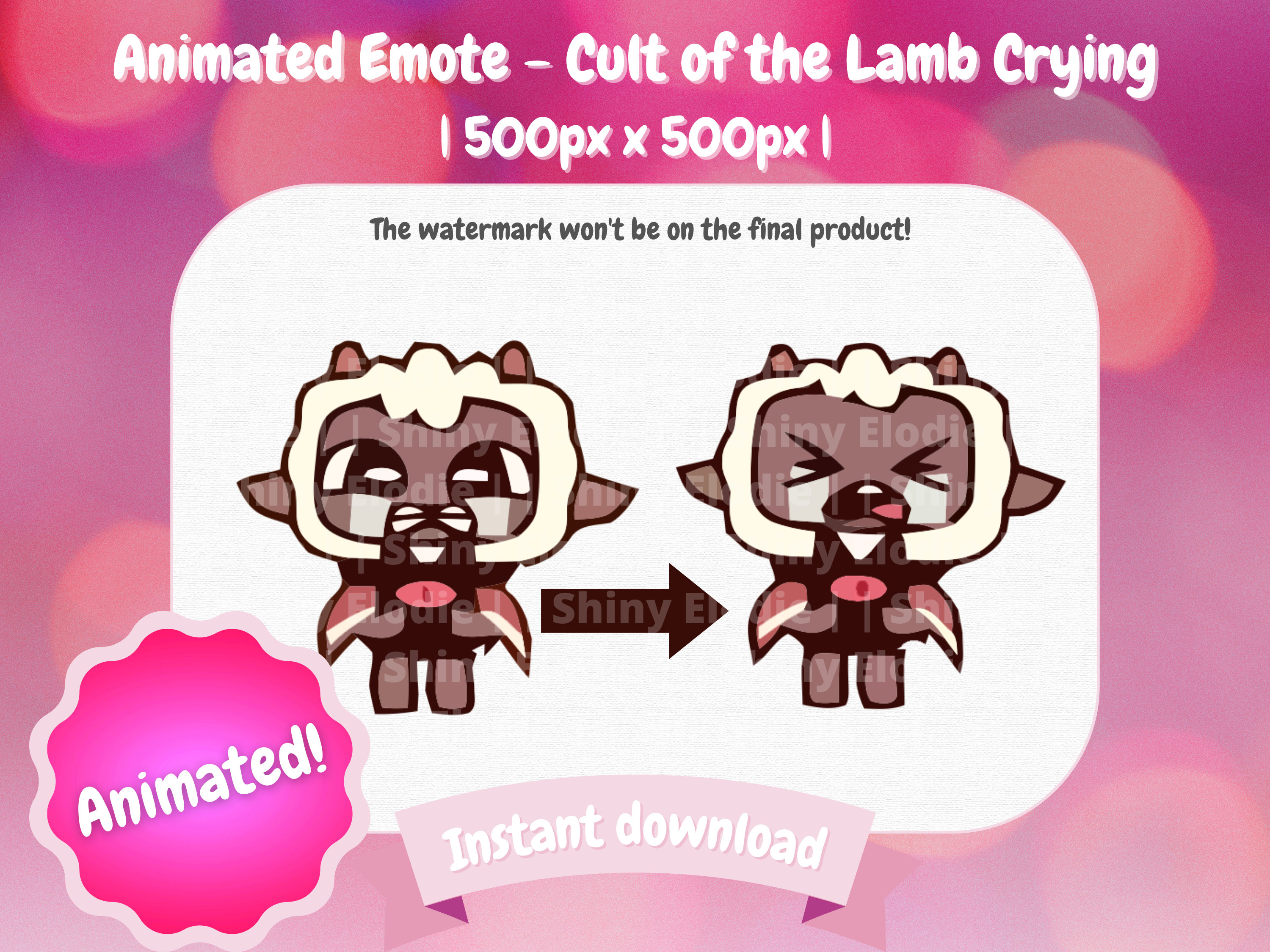 Twitch Animated Emote Cult of the Lamb Crying Sad -  Hong Kong