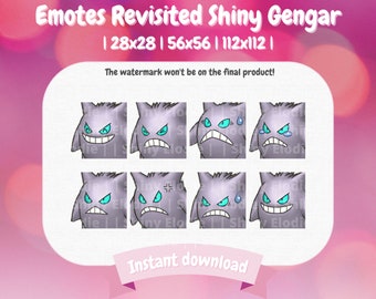 8 Twitch Emotes Pack - Revisited Shiny Gengar