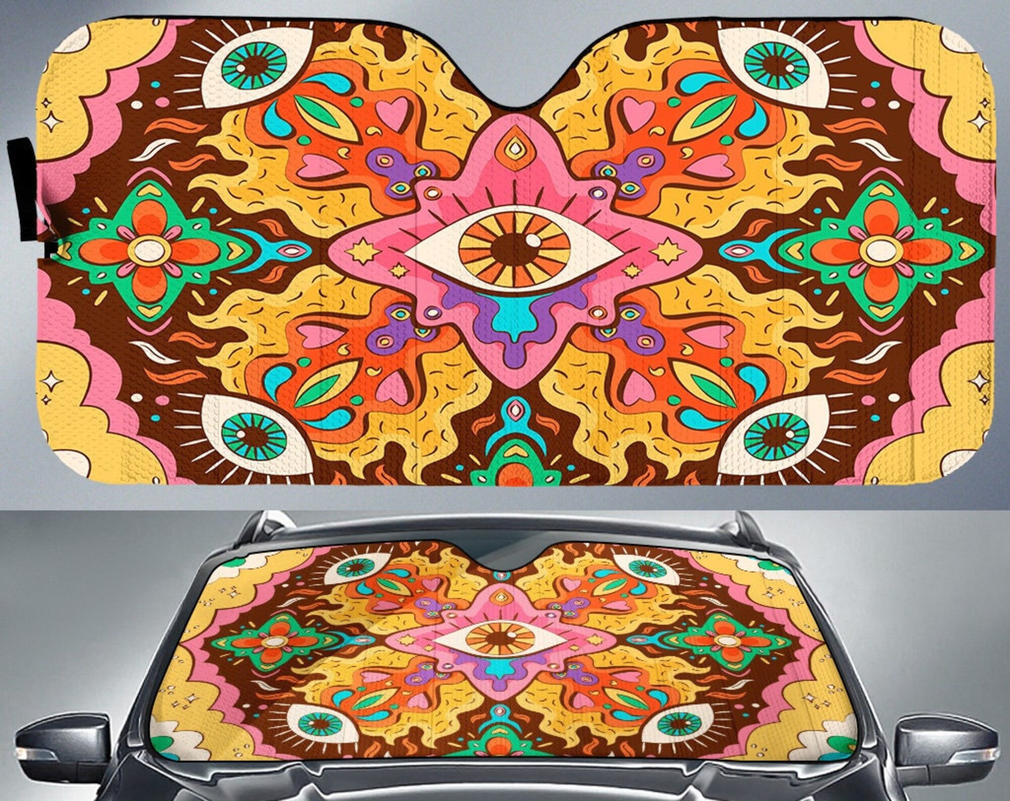 Discover Psychedelic Windshield Car Auto Sun Shade