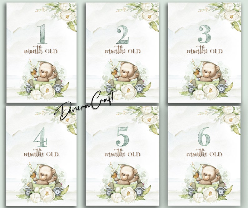 Baby Monthly Milestone Card Printable Baby Month Card - Etsy