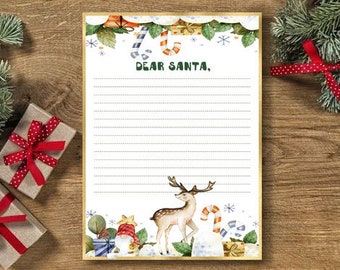 Letter to Santa Printable, christmas letter, Dear Santa Letter, christmas wish, children letter