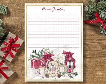 Letter to Santa Printable, christmas letter, Dear Santa Letter, christmas wish, children letter