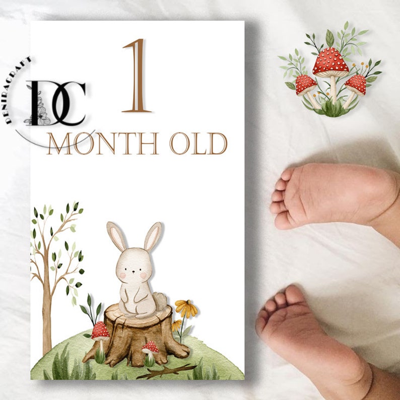 Baby Monthly Milestone Card Printable Baby Month Card - Etsy