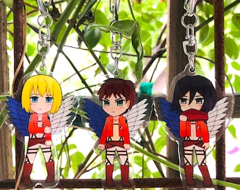 Anime Engel Anime Schlüsselanhänger Aufkleber Kawaii Anime Scouts Freiheit Schlüsselanhänger Geschenke für Anime Fans