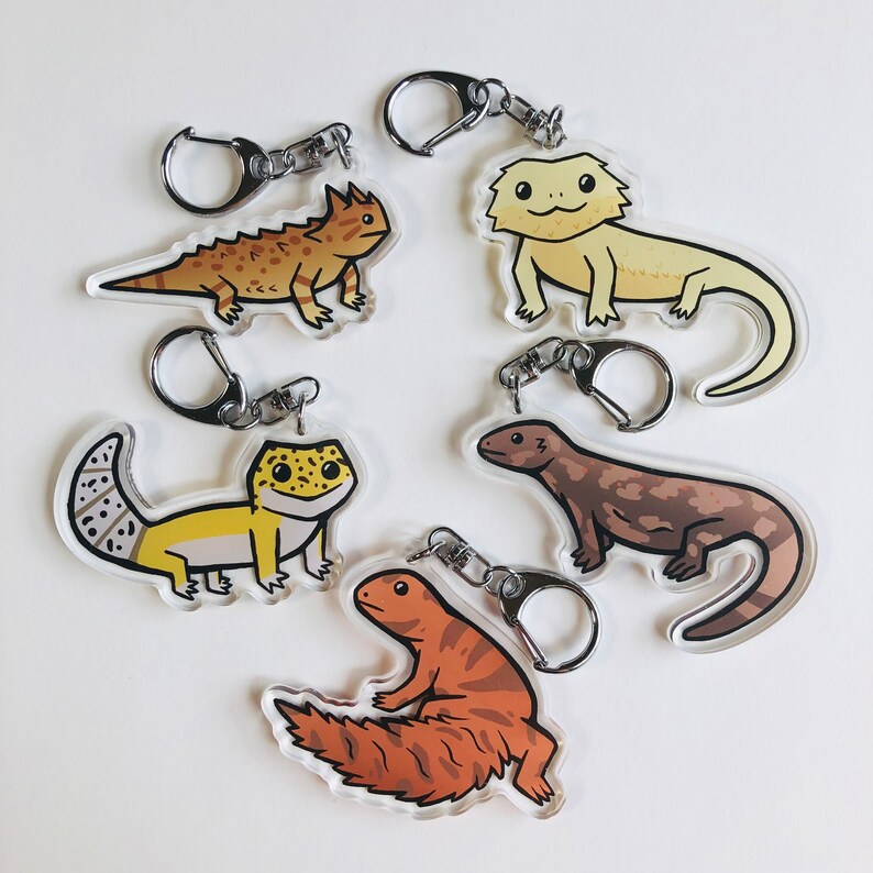 Lizard Keychains Reptile Cute Animal Lizards Bearded Dragon Keychain