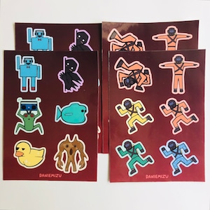 Lethal Company Stickers Meme Funny Video Game Bracken Forest Keeper Loot Bug Employee Lethal Company Gift Ideas Funny Sticker Sheet Gift