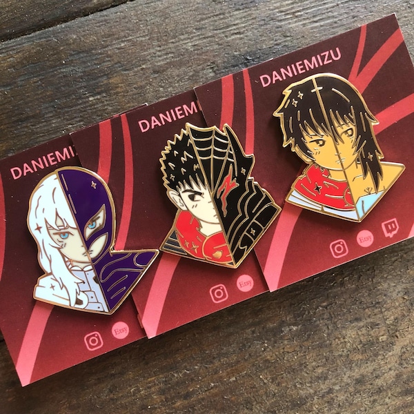 Berserk Inspired Enamel Pins Guts Casca Enamel Pin Griffith Berserk Black Swordsman Enamel Pins Guts Merch Golden Age Berserk Manga Gift