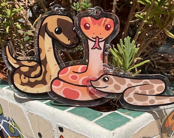 Schlange Schlüsselanhänger Reptil niedliche Tier Eidechsen Ball Python Schlüsselbund Korn-Schlange Schlüsselbund Hognose Schlange Herpetologie Reptilien Schlüsselbund
