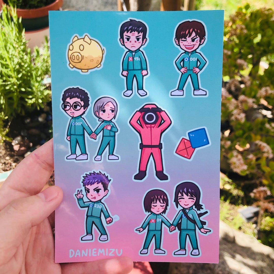 Squid Game Sticker Sheet Season 2 Squid Game Thanos Gi-hun Player 456 ...