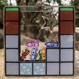 Axolotl Minecraft Sleutelhanger Shaker Charm Shaker Axolotl Sleutelhanger Leuke Dieren Sleutelhanger Videospel Acryl Sleutelhanger Minecraft Animal Charm