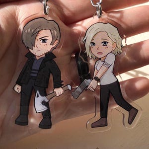Video Game Keychains Resident Evil Leon Grace