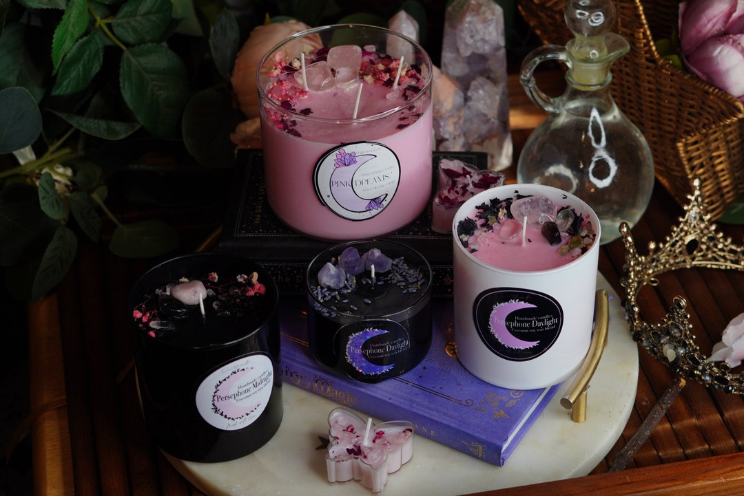 Persephone Scented Crystal Candles Etsy