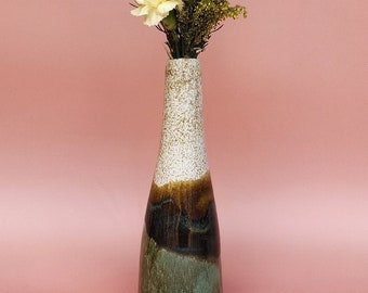 Handmade Ceramic Bud Vase for flowers or propagations - Moss Colour Glazed