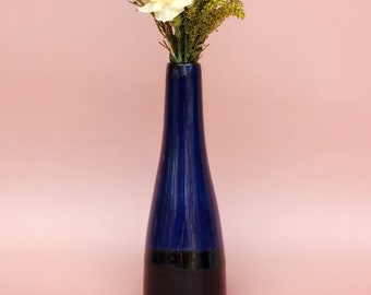 Handmade Ceramic Bud Vase for flowers or propagations - Sapphire Glazed