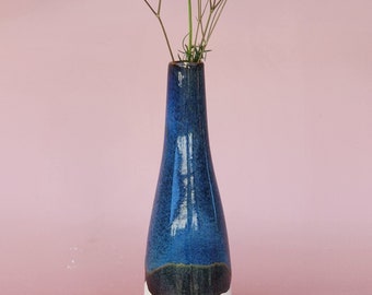 Handmade Ceramic Bud Vase for flowers or propagations - Blue Stone Glazed