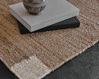 Tappeto in juta fatto a mano, tappeto passatoia in juta, tappeto in fibra naturale, tappeto in juta su misura, tappeto boho, casa e soggiorno, pavimenti e tappeti