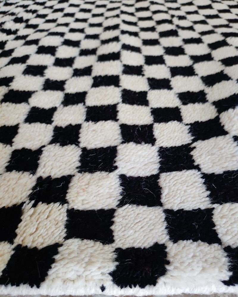 Home Decor Checkered Rug, Black Checker Rug, Moroccan Rug Black & White ...