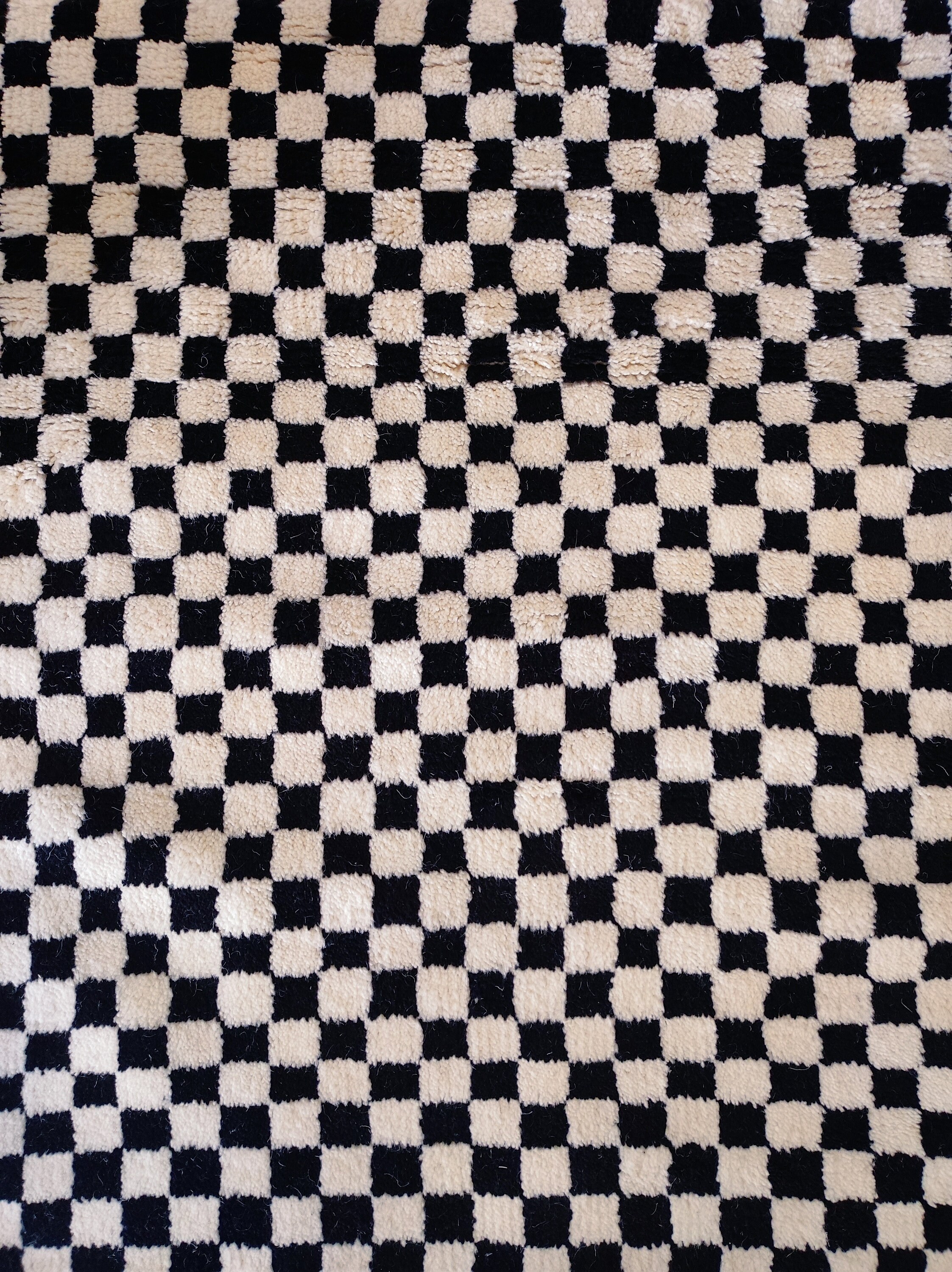 Home Decor Checkered Rug, Black Checker Rug, Moroccan Rug Black & White ...
