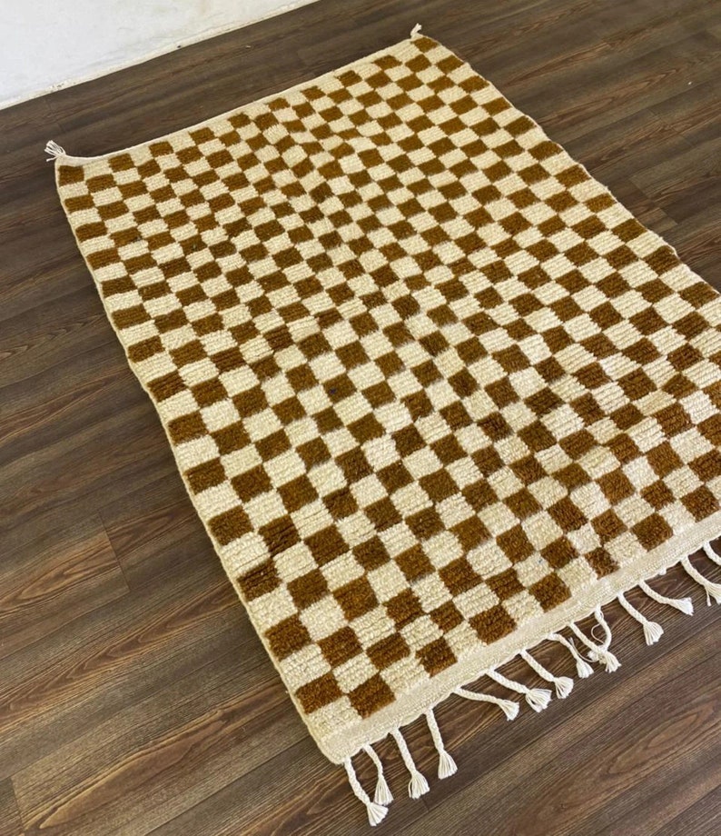 Checkered Moroccan Rug, Checkerboard Rug Runner, Custom Area Rug, Boho ...