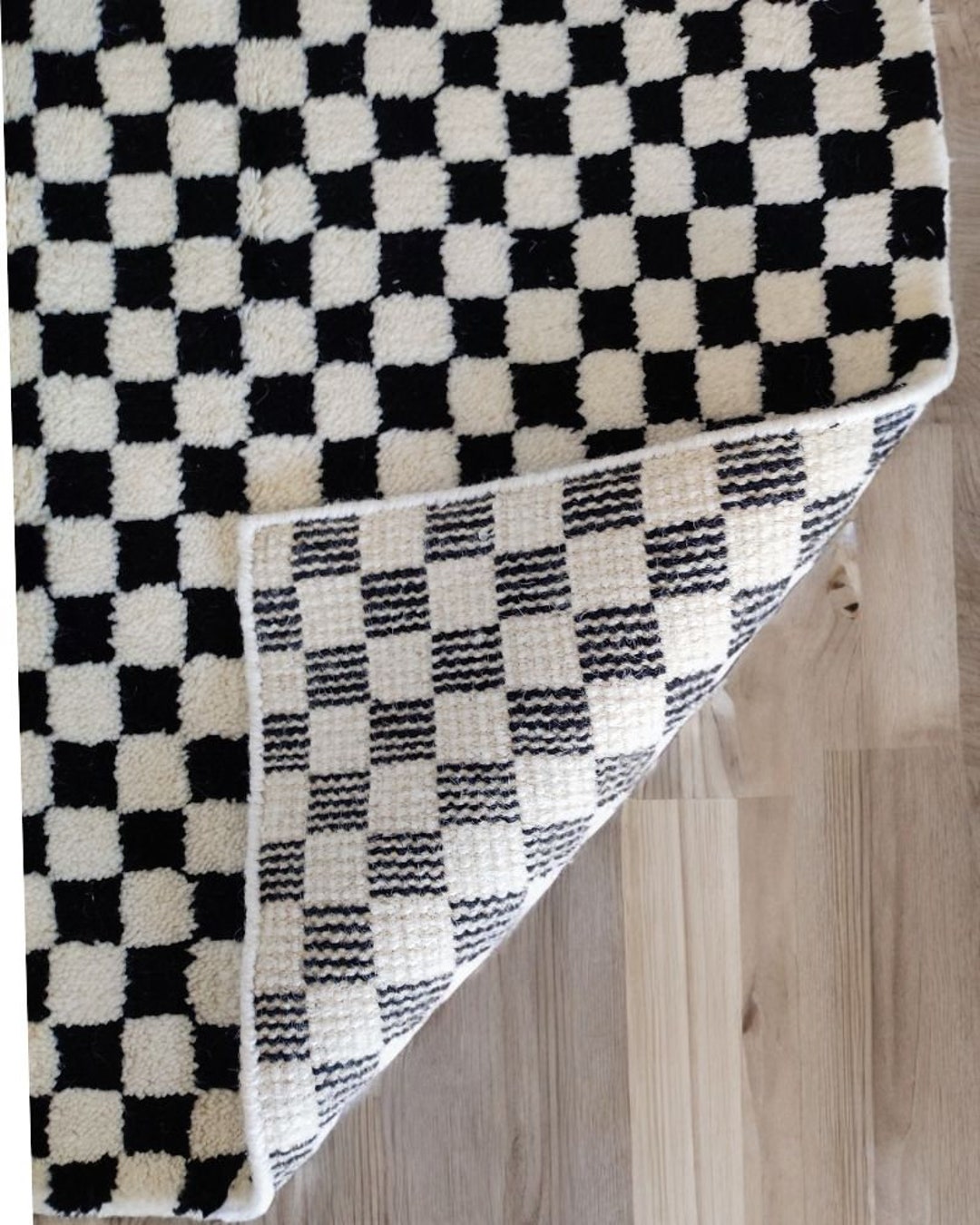 Checker Throw Rug Home Decor Checkered Rug, Black Checker Rug, Moroccan Rug Black & White ...