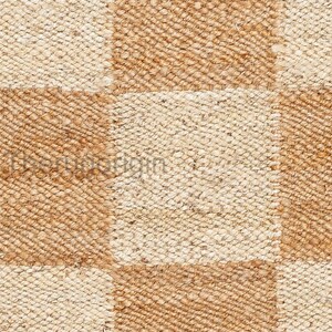 Jute Checkered Home Décor Floor Area Rug, Natural And Bleach Hemp Runner Rug
