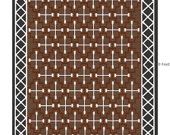 6X9 Ft Handmade Wool Flat Weave Rug, Boho Rug, Custom Size Area Dhurrie, Home & Living Room, Bedroom, Hallway Floor Rug, Home Decor Rug