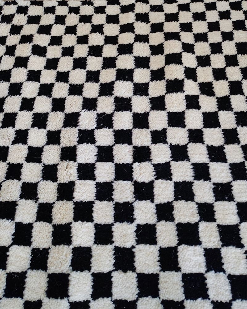 Home Decor Checkered Rug, Black Checker Rug, Moroccan Rug Black & White ...
