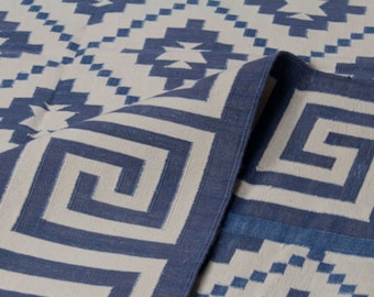 Handmade Woven Flat Weave Rug, Custom Size Area Dhurrie, Home & Living Room, Bedroom, Hallway Floor Rug