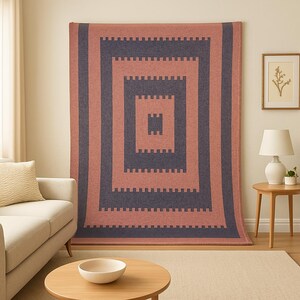 Handwoven Jute Kilim Rug | Boho Area Rug | Natural Fiber Rug | Home Decor | Floor Carpet | Living Room Bedroom Floor Mat