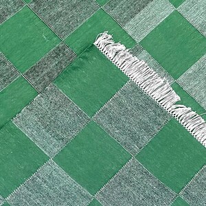 Checkered Area Rug, Handmade Checkerboard Rug, Cotton; Chenille Checker ...