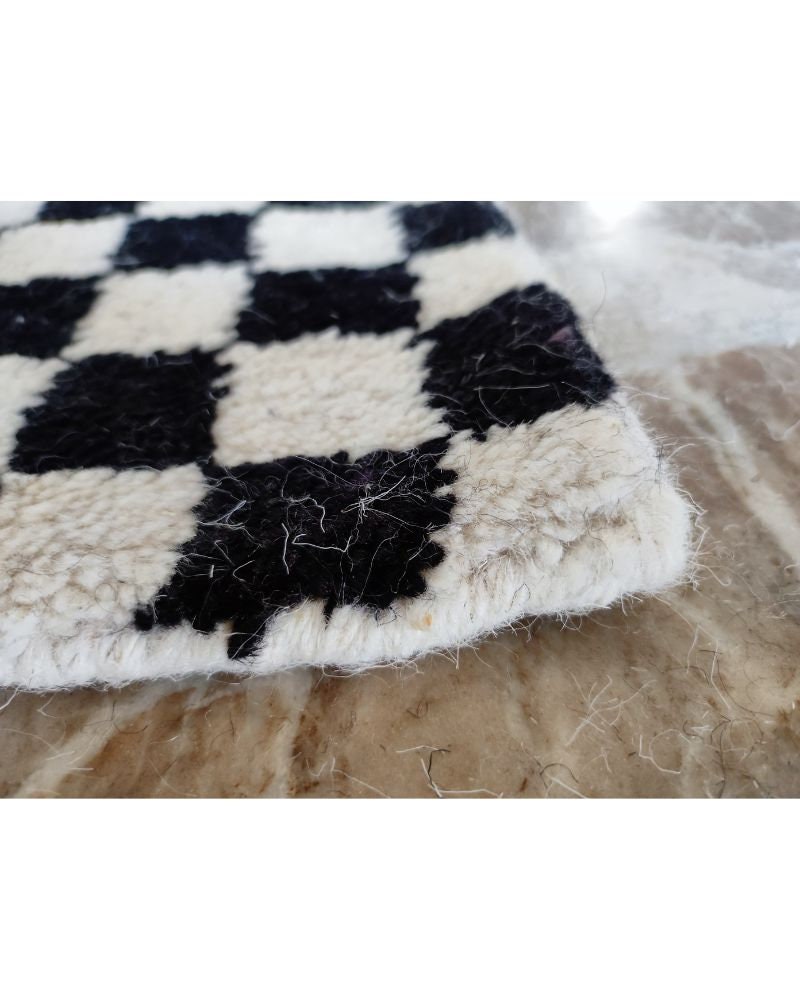 Home Decor Checkered Rug, Black Checker Rug, Moroccan Rug Black & White ...