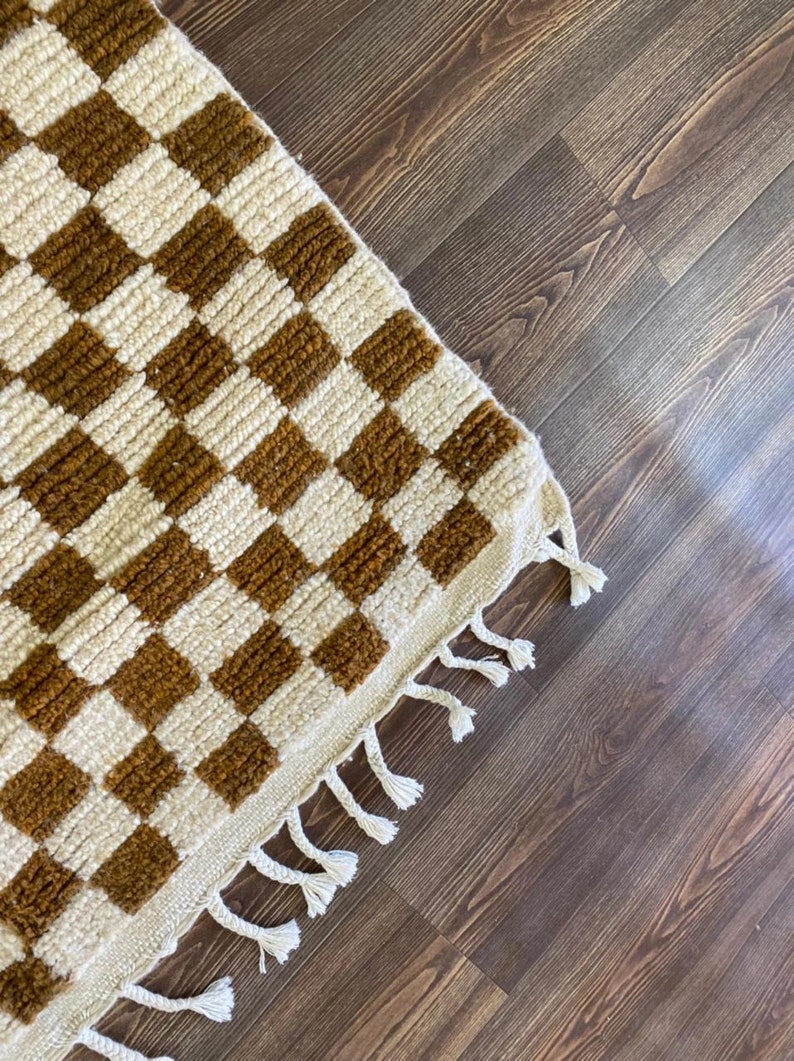 Checkered Moroccan Rug, Checkerboard Rug Runner, Custom Area Rug, Boho ...