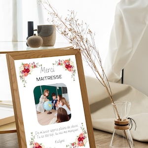 End of year printed poster to personalize to say thank you to the mistress