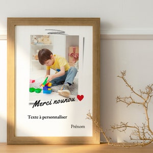 Frame with printed poster to personalize with photo to thank your nanny image 1