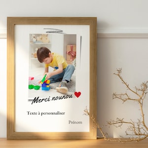 Frame with printed poster to personalize with photo to thank your nanny image 1