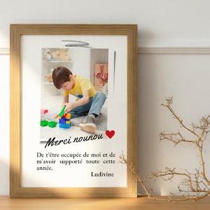 Frame with printed poster to personalize with photo to thank your nanny image 3