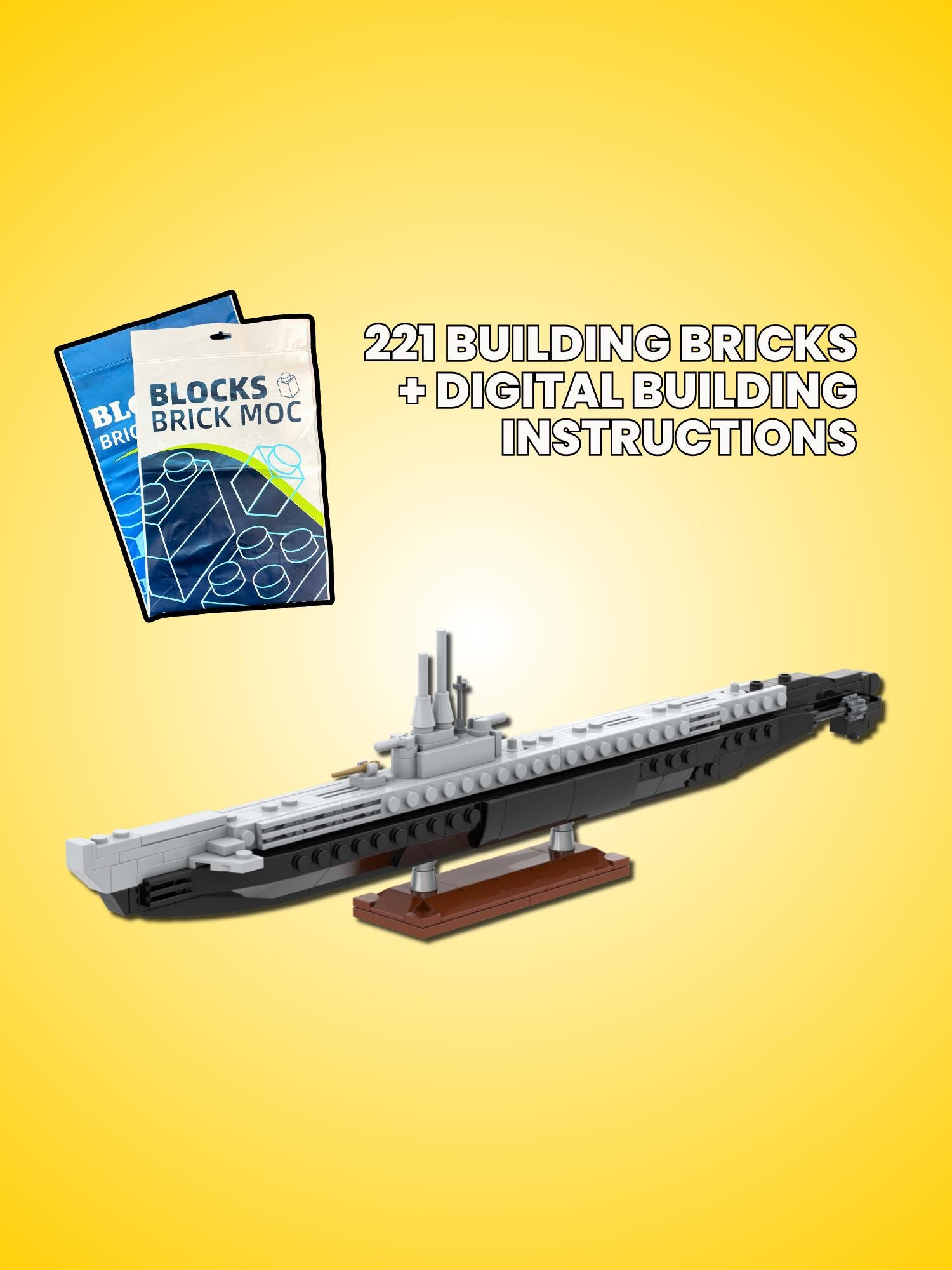 USS ボーフィン潜水艦モデルキット – 第二次世界大戦バラオ級ブロック