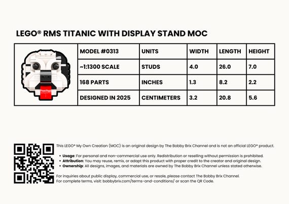 LEGO RMS Titanic MOC Istruzioni per la costruzione digitale